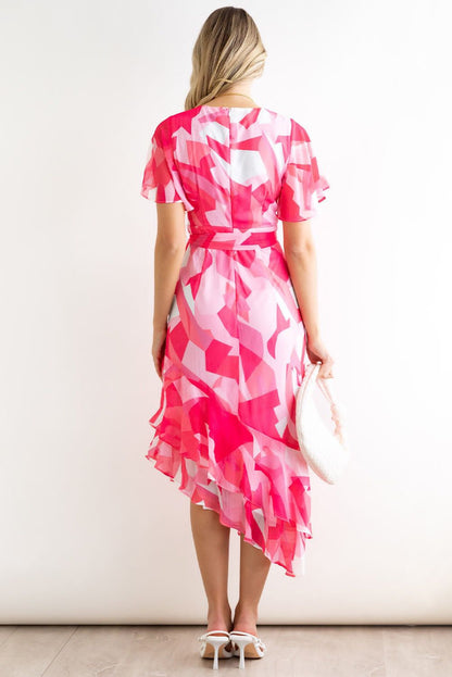 Rose Abstract Print Dress