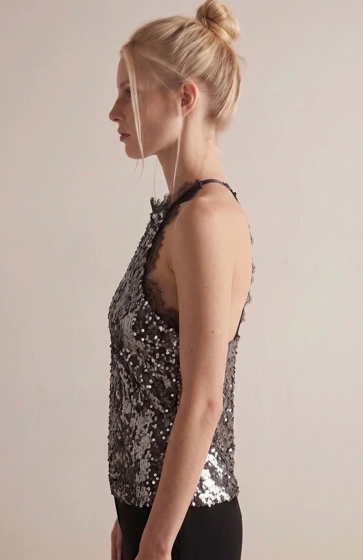 Camille Halterneck Sequin Top